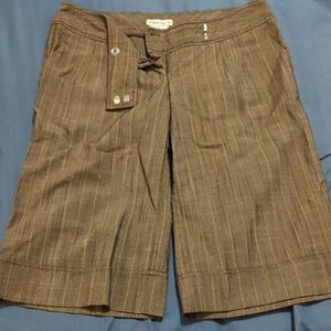Forever Brown Bermuda Shorts with Pinstripes
